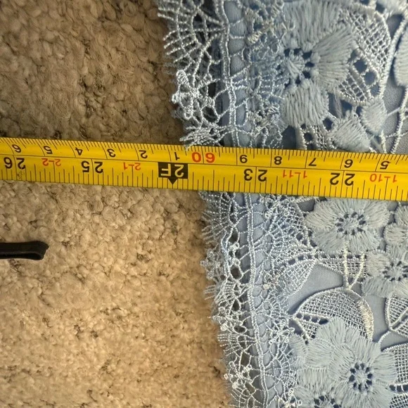 Ted Baker NWOT size 1 (S) bell sleeves Sky Blue Lace Blouse. Full descr in pics - Picture 9 of 17